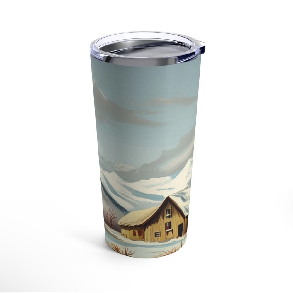 Winter vintage framed art tumbler